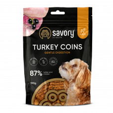 Savory Puppy Coins With Turkey Джерки ласощі монетки для цуценят з індичкою 100 г1