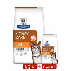 Hill's PD Feline k/d корм для кішок з тунцем 1,5 кг + 0,4 кг (ниркова недостатність)1