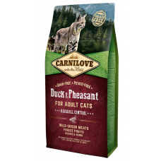 Carnilove Cat Duck&Pheasant Hairball 6кг - корм з качкою і фазаном для виведення грудок шерсті1