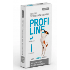 PROVET Profiline краплі від бліх та кліщів для собак до 4 кг (4 піпетки)1