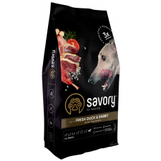 Savory корм холістік для собак всіх порід 12кг (кролик і качка)1