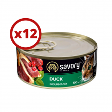Savory вологий корм для котів 100 г * 12 шт (качка)1