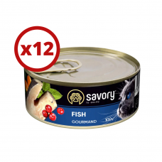 Savory вологий корм для котів 100 г * 12 шт (риба)1