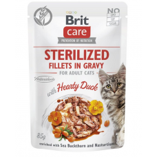 Brit Care Cat Sterilized паучі для стерилізованих кішок 85г*24шт (качка)1