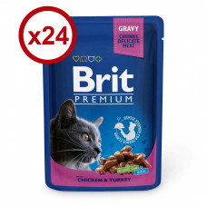 Brit Premium Cat pouch 100г * 24шт індичка1