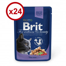 Brit Premium Cat pouch 100г * 24шт тріска1