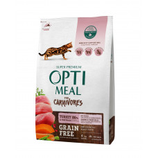 Optimeal for Carnivores Turkey & Vegetables 4 кг беззерновой корм для кішок з індичкою1