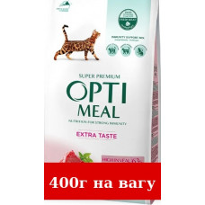 Optimeal Adult Cat High in Veal корм для кішок 0,4 кг на вагу (телятина)1