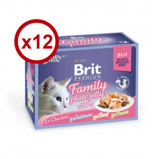 Brit Premium Cat pouch 85г * 12шт - сімейна тарілка асорті 4 смаки для кішок1