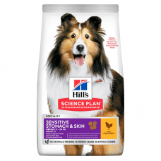 Hills SP Adult Sensitive Stomach & Skin 2кг корм для собак середніх порід (чутливе травлення)1