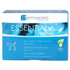 Dermoscent Essential-6 spot-on ( 4 піпеткі ) - краплі для котів догляд за шкірою і шерстю1