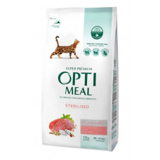 Optimeal Sterilized Adult Cat 1,5кг - корм для кастрованих / стерилізованих кішок з яловичиною1