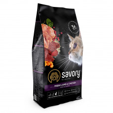 Savory корм холістік для стерилізованих котів 2кг (ягня і курка)1