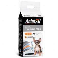 Пелюшки AnimAll для собак і цуценят, з активованим вугіллям, 60 × 60 см (50 шт)1
