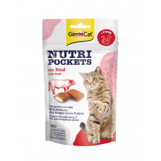 GimCat Nutri 60г - хрусткі подушки для кішок з яловичиною і солодом1