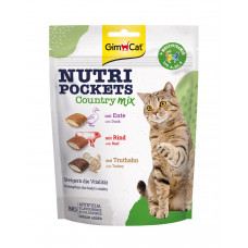 GimCat Nutri Pockets Кантрі мікс 150 г - хрусткі подушечки для кішок (качка, яловичина і індичка)1