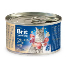 Brit Premium Chicken & Beef 200г паштет з куркою і яловичиною для кішок1