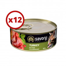 Savory вологий корм для кошенят 100 г * 12 шт (індичка)1