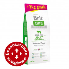 Brit Care Grain-free Adult Large Breed Salmon&Potato 12+2кг- корм з лососем для собак великих порід1