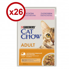 Cat Chow паучі 85г*26шт з лососем і зеленою квасолею для кішок1