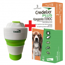 Кределіо плюс жувальні таблетки від бліх і кліщів для собак 5,5-11 кг (3 таб)1
