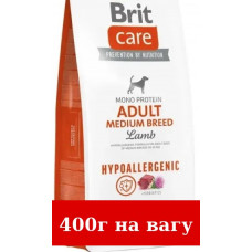Brit Care Hypoallergenic Adult Medium 400г для собак середніх порід (ягня 40%)1