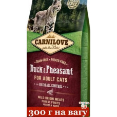 Carnilove Cat Duck & Pheasant Hairball 300г корм для виведення шерсті у котів (качка та фазан)1
