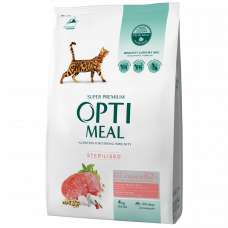 Optimeal Sterilized Adult Cat 4кг- корм для кастрованих / стерилізованих кішок з яловичиною1