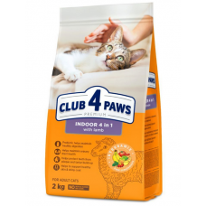 Клуб 4 Лапи Premium Indoor 4in1 корм для котів 2 кг (ягня)1