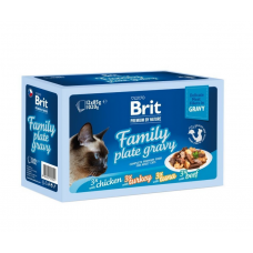 Brit Premium Delicate Fillets in Gravy Family Plate паучі для котів 12 шт x 85г (асорті)1