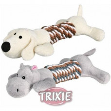 Trixie TX - 35894 собачка або бегемотик для собак - іграшка з канатом і пищалкой 1 шт 32 см1