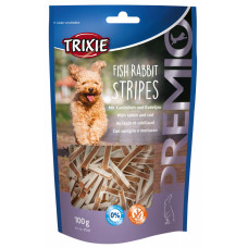 Trixie TX-31547 PREMIO Fish Rabbit Stripes 100г - ласощі з м'яса кролика і тріски для собак1