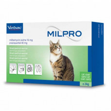 Virbac Milpro (Мілпро) Антигельмінтні таблетки для кішок (більш 2 кг) 2 таблетки1