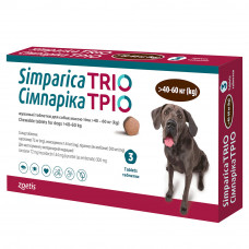 Simparica (Сімпарика) Тріо проти бліх та кліщів для собак вагою від 40.1 до 60 кг (1 табл.)1