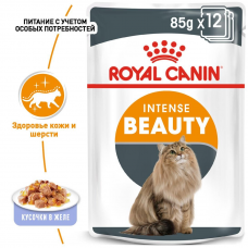 Royal Canin Intense Beauty в желе 85г*12шт - паучі для підтримки краси шерсті кішок1