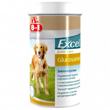 8in1 Excel Glucosamine - Глюкозамін для суглобів - Кормова добавка в таблетках для собак, 110 таб1