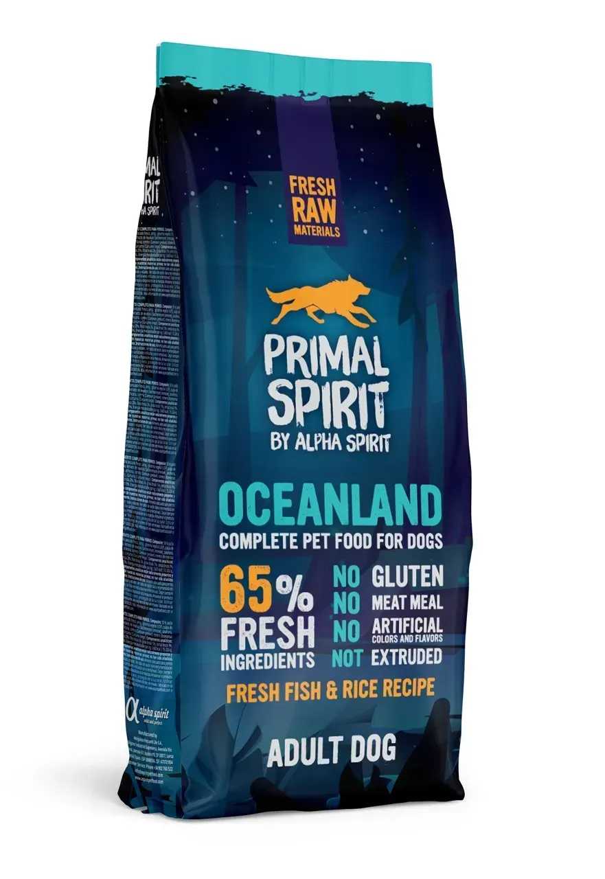Primal Spirit Oceanland корм для собак 12кг (без глютену, 65% м'ясо)1