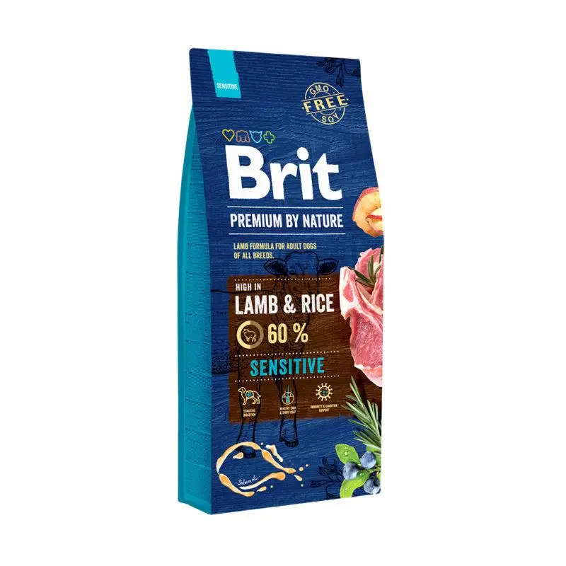 Brit Premium Lamb and Rise 3 кг-корм для дорослих собак з ягням1