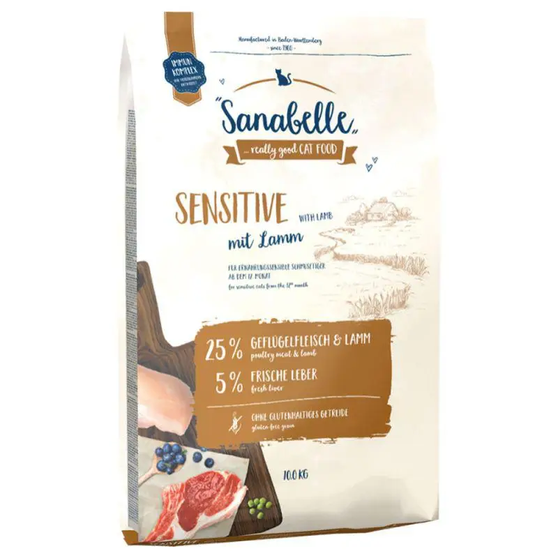 Bosch Sanabelle Sensitive with Lamb 10 кг-корм з ягням для кішок з чутливим травленням1