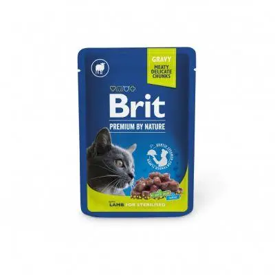Brit Premium набір паучів для стерилізованих кішок з ЯГНЯ 4шт*100г 1