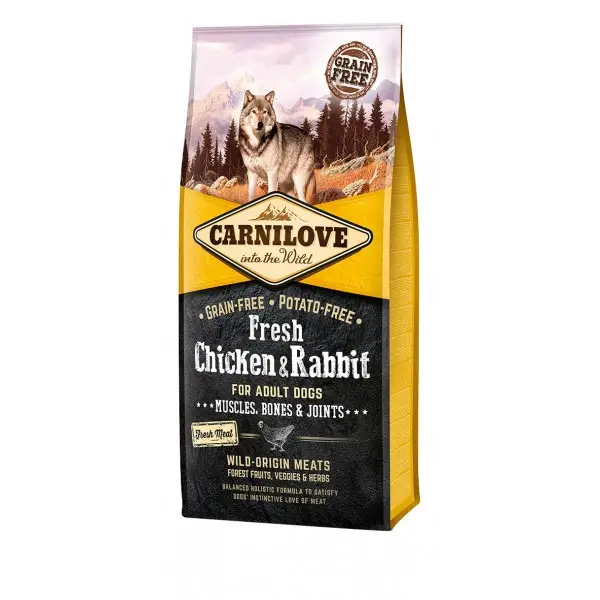 Carnilove Ckicken&Rabbit For Adult Dogs 12 кг - беззерновий корм для собак з куркою і кроликом1