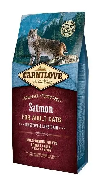 Carnilove Cat Salmon 2кг - корм для кішок з чутливим травленням і довгошерстих1