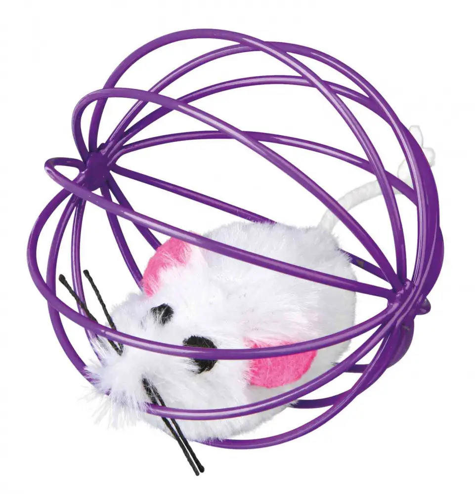 Trixie TX-4115 іграшка для котів Миша в кулі з брязкальцем2
