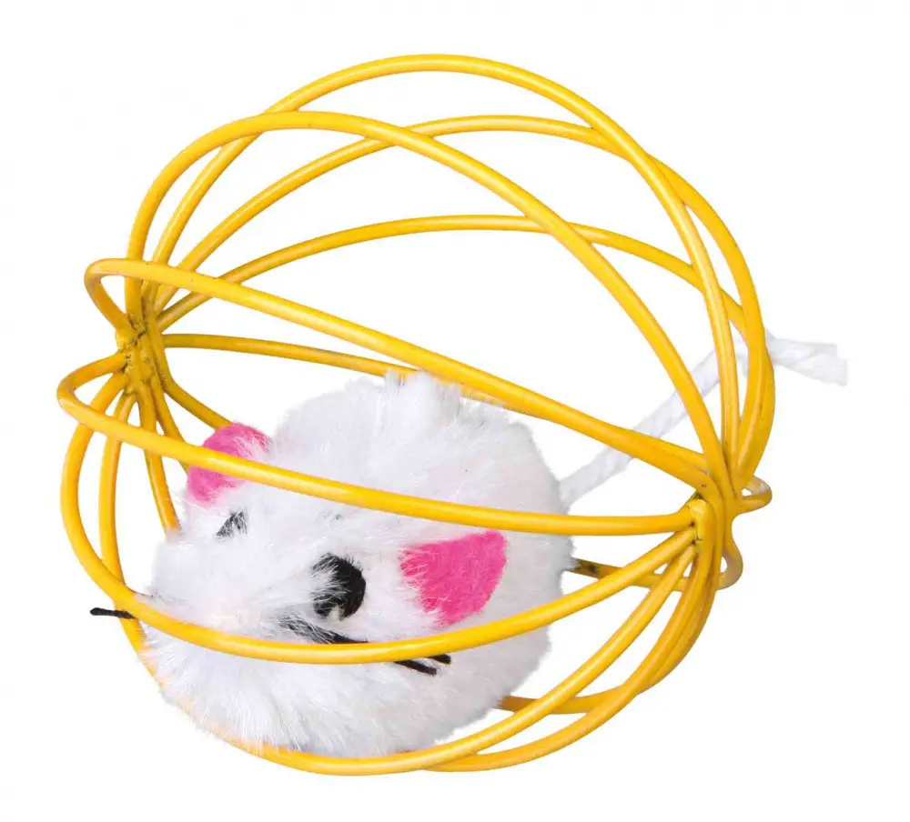 Trixie TX-4115 іграшка для котів Миша в кулі з брязкальцем1