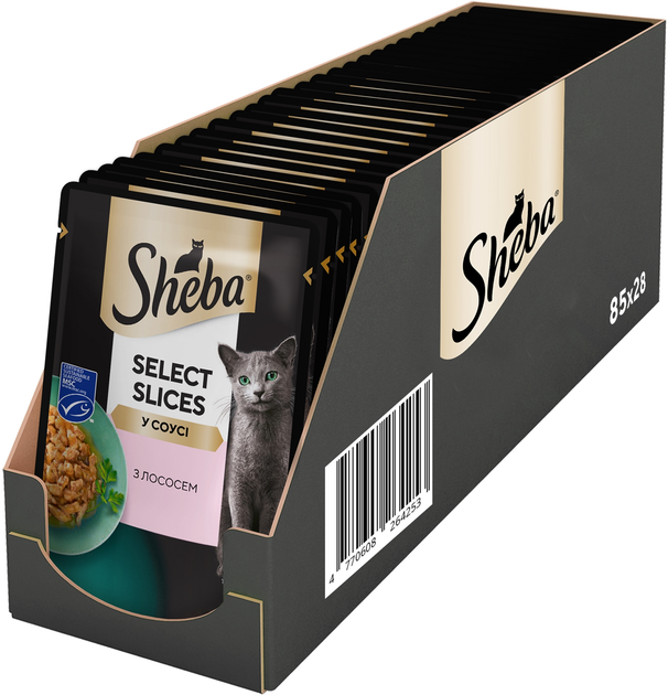 Sheba 85г*28шт паучі для кішок (лосось в соусі)...