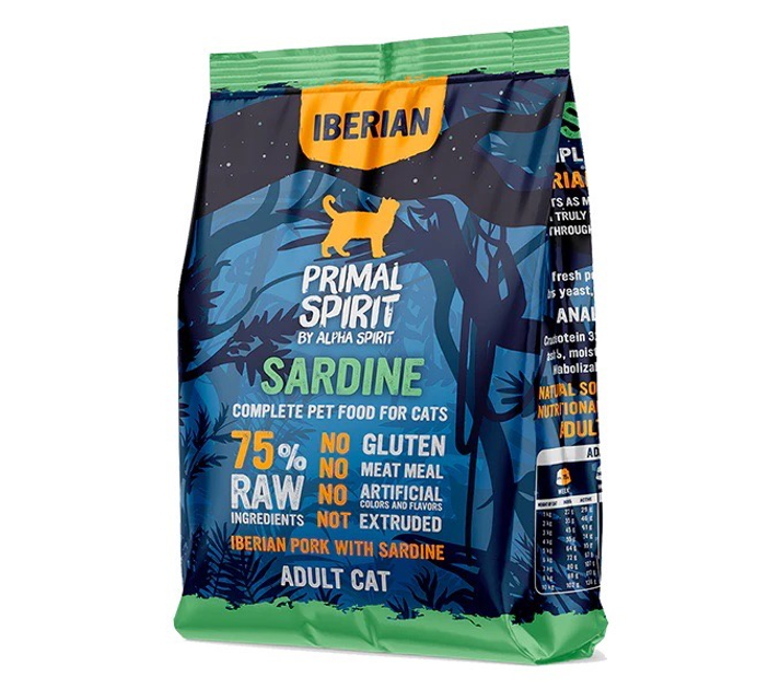 Primal Spirit Iberian Sardine Cat корм для кішок 1к (іберійська свинина та сардина)1