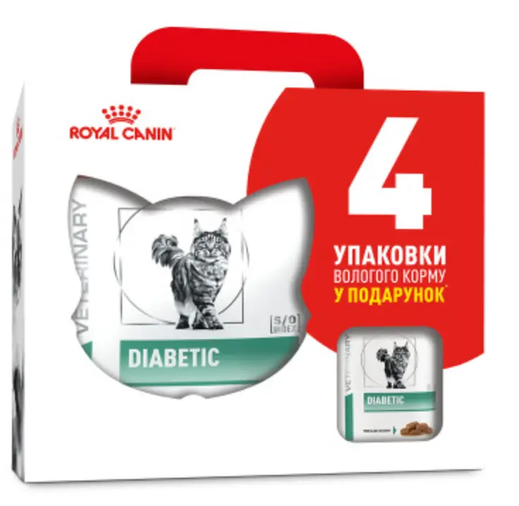 Royal Canin Diabetic 1,5 кг + 4 пауча - дієта для кішок при ц...