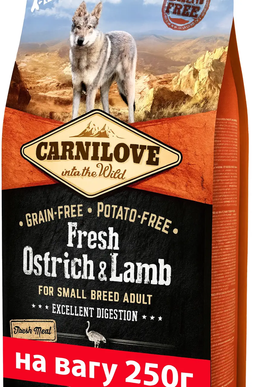 Carnilove Fresh Ostrich&Lamb Small Breed Dog 250 г на вагу - беззерновий корм для собак дрібних порід (на вагу)1