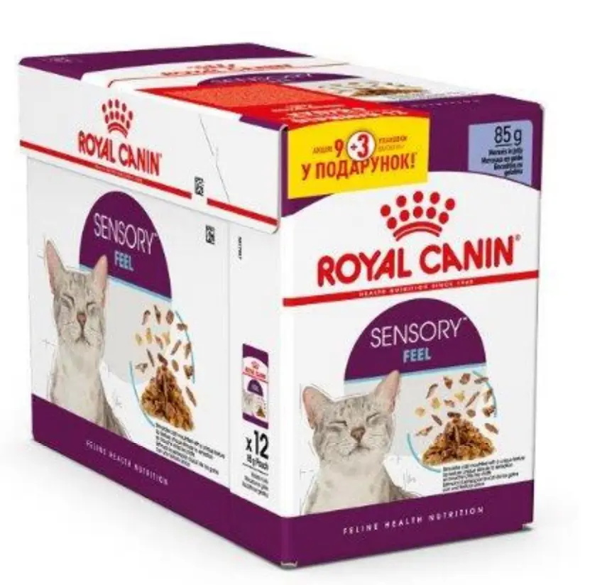 Royal Canin Sensory Feel (шматочки в желе) 85г*12 шт - паучі для вибагливих кішок1