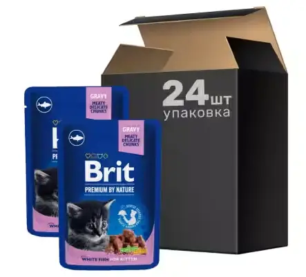 Brit Premium Cat pouch 100g *24 шт. — паучі для кошенят (біла риба)1